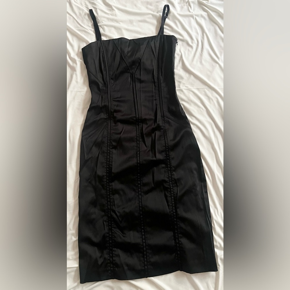 H&M Chic Black Spaghetti Strap Corset Dress